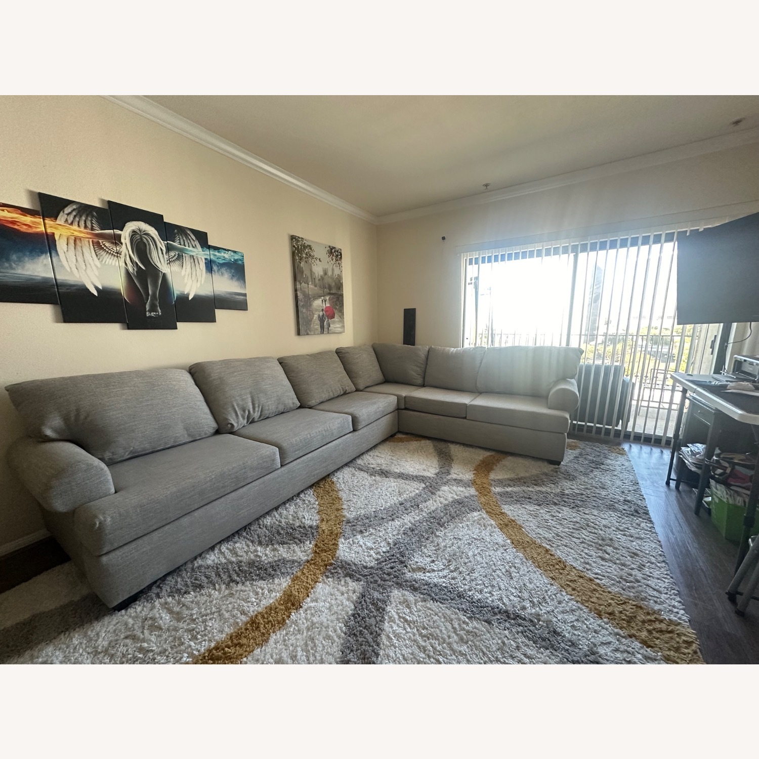 Hampstead Collection Light Gray 2 Piece Sectional - image-2