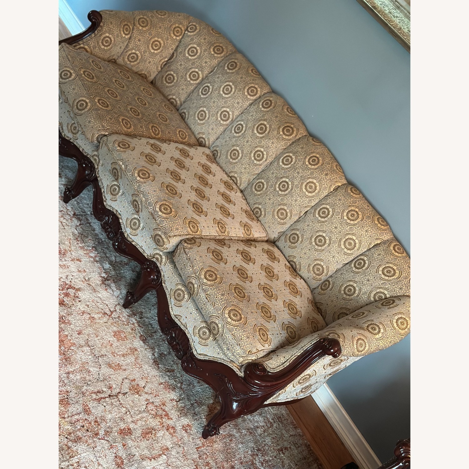 Vintage/Antique Dark Brown Fabric Accent Chairs - image-4
