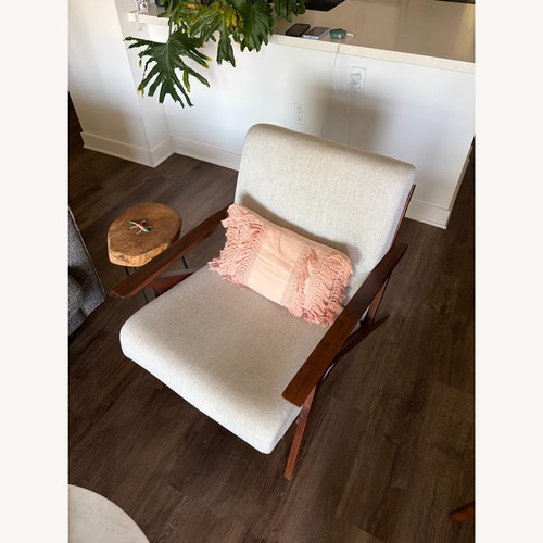 Used Article Otio Lounge Chair Walnut and Welsh Taupe for sale on AptDeco