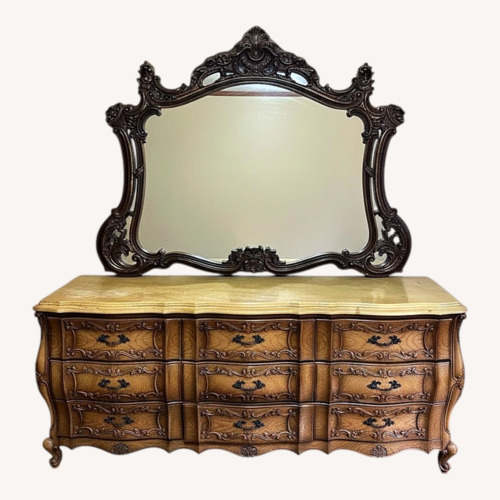 Used Vintage Triple Dresser w Matching Mirror for sale on AptDeco