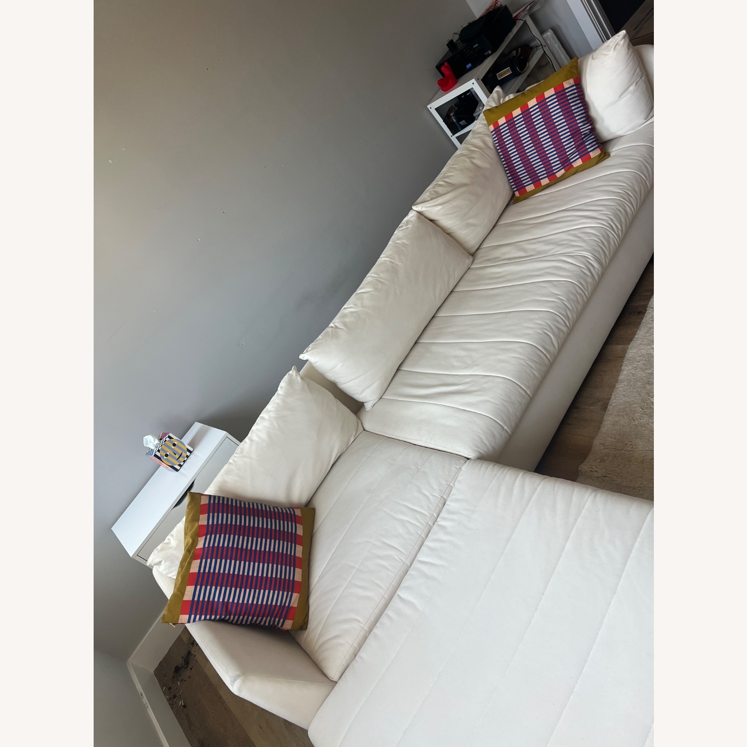CB2 Stormo White Fabric 3+ Piece Sectional - image-2