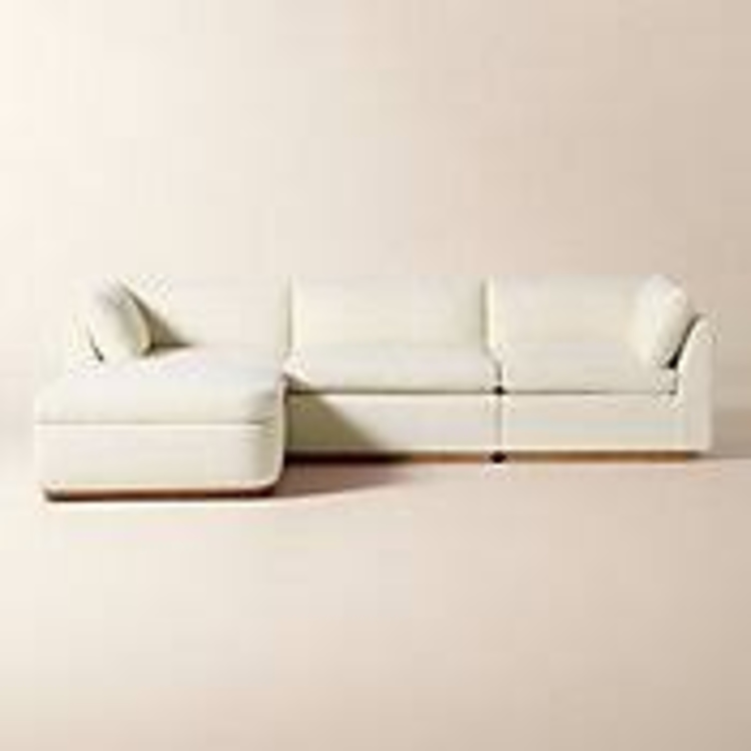 CB2 Stormo White Fabric 3+ Piece Sectional - image-7