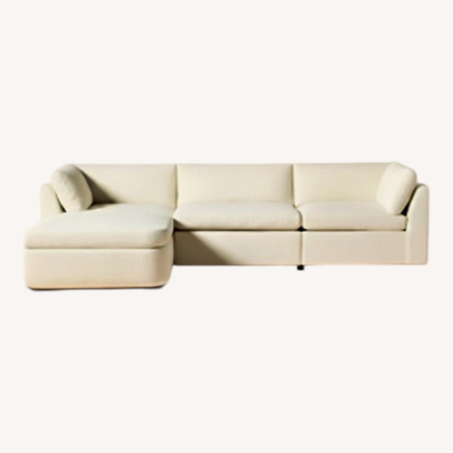 Used CB2 Stormo White Fabric 3+ Piece Sectional for sale on AptDeco