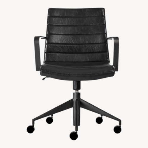 Used Crate & Barrel Black Leather Office Chair for sale on AptDeco