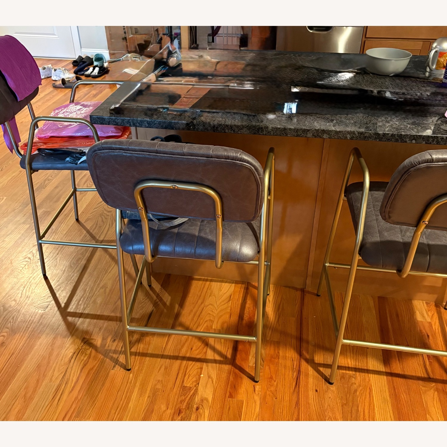 Bed Bath & Beyond Dark Gray Suede Stools - image-13