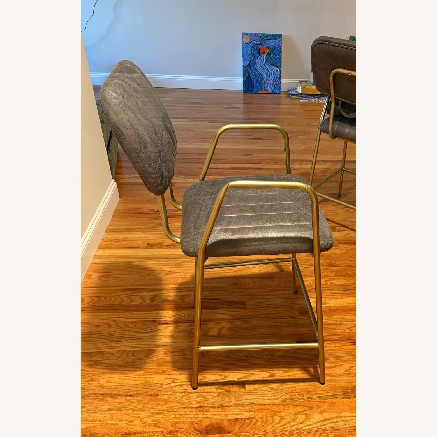 Bed Bath & Beyond Dark Gray Suede Stools - image-7