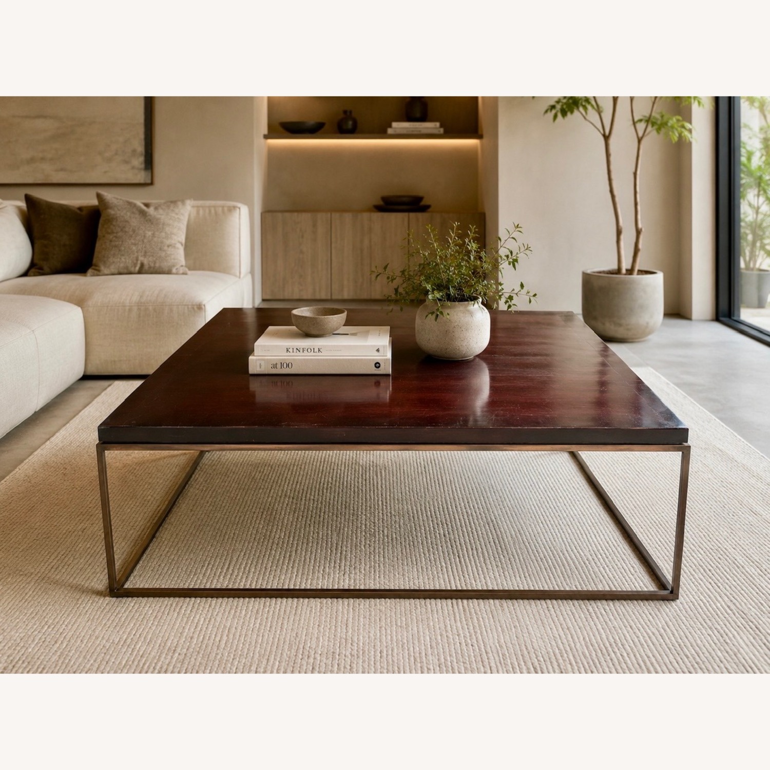 Vintage/Antique Dark Brown Coffee Table - image-2