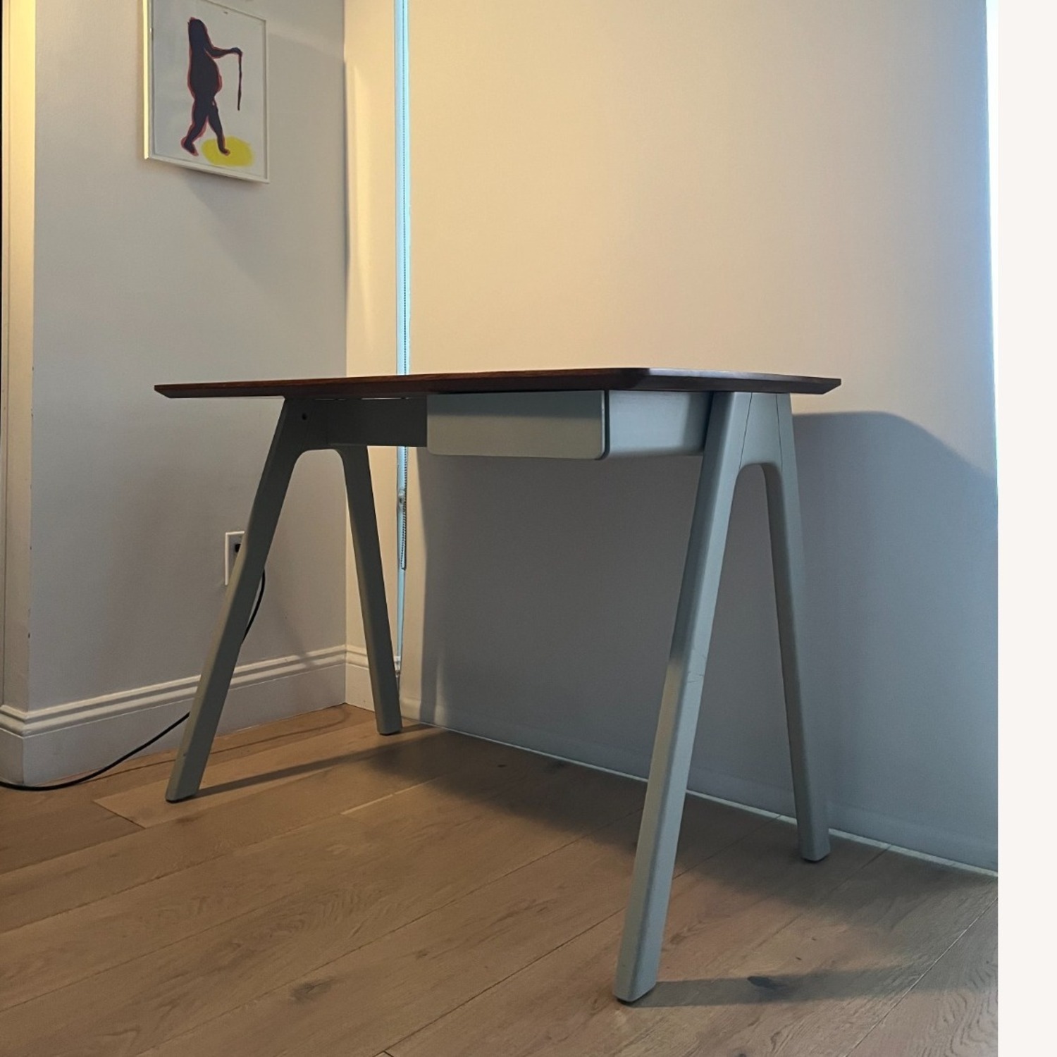 Blu Dot Stash Desk Walnut on Putty Grey   - image-1