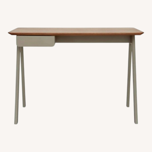 Used Blu Dot Stash Desk Walnut on Putty Grey   for sale on AptDeco