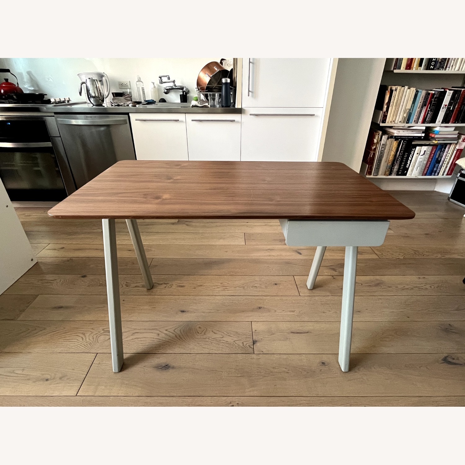 Blu Dot Stash Desk Walnut on Putty Grey   - image-6