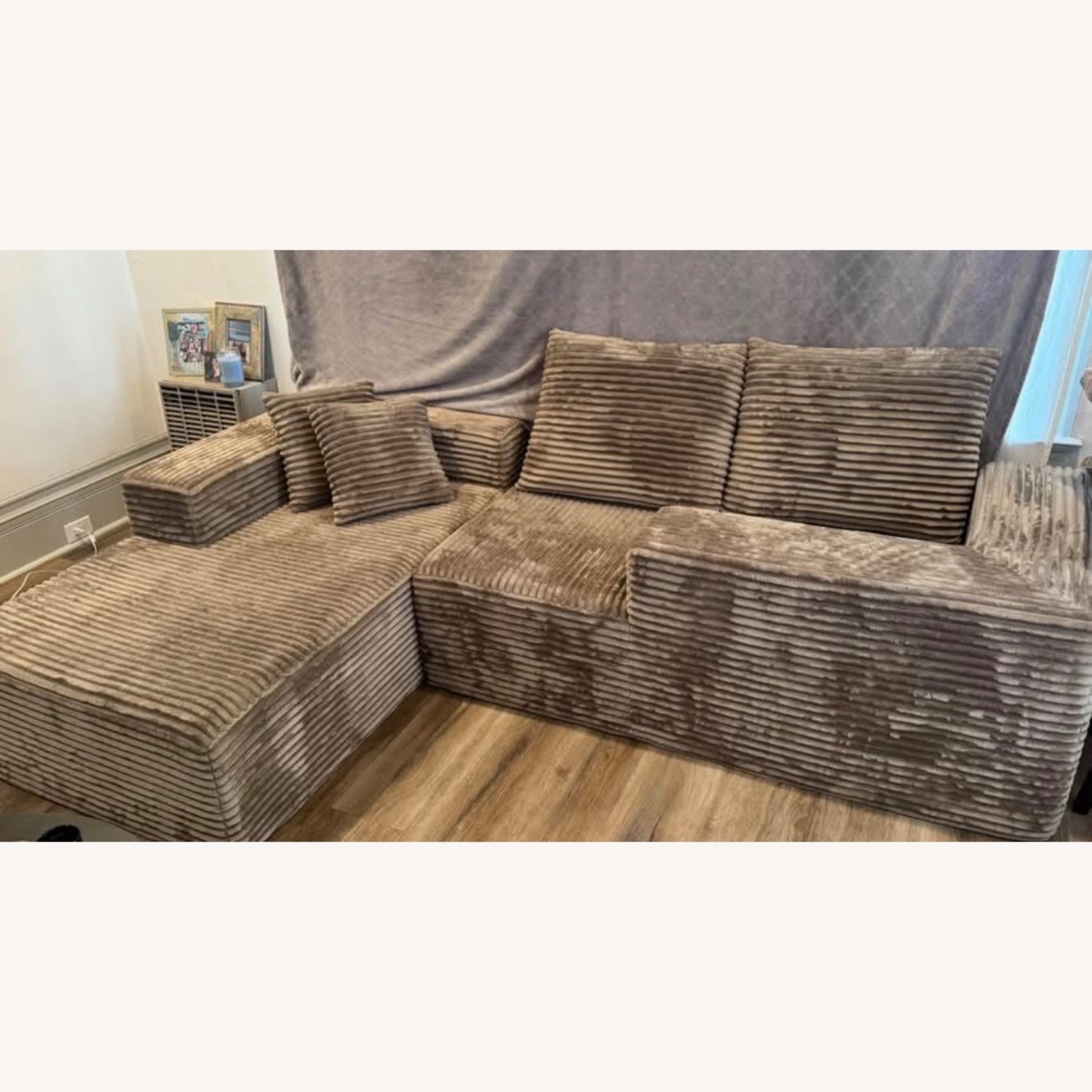 Amazon Beige Couch Oversized Double Chaise Lounge - image-4