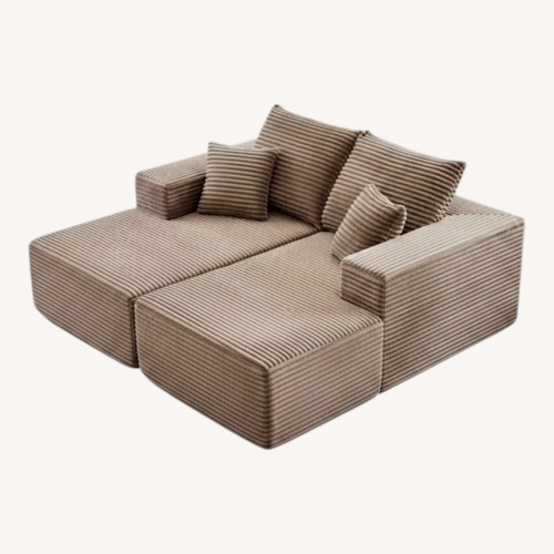 Used Amazon Beige Couch Oversized Double Chaise Lounge for sale on AptDeco