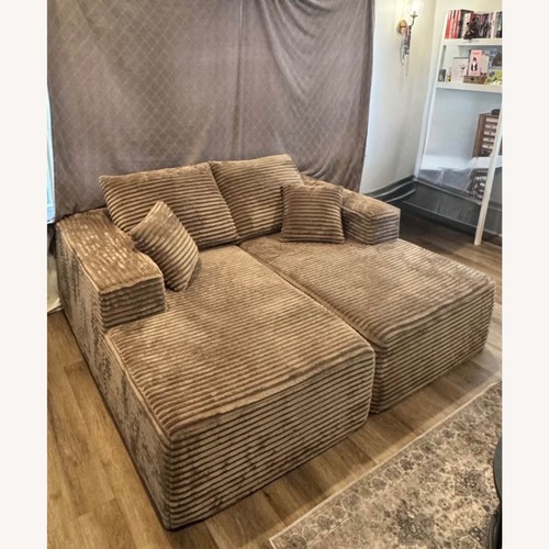 Used Amazon Beige Couch Oversized Double Chaise Lounge for sale on AptDeco