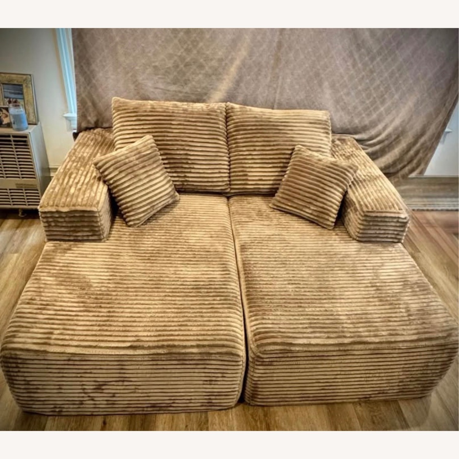 Amazon Beige Couch Oversized Double Chaise Lounge - image-7