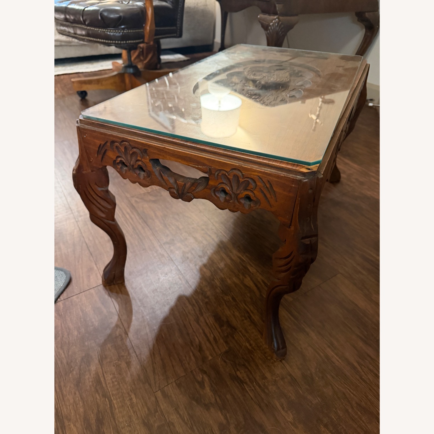 Vintage/Antique Dark Brown Coffee Table - image-1