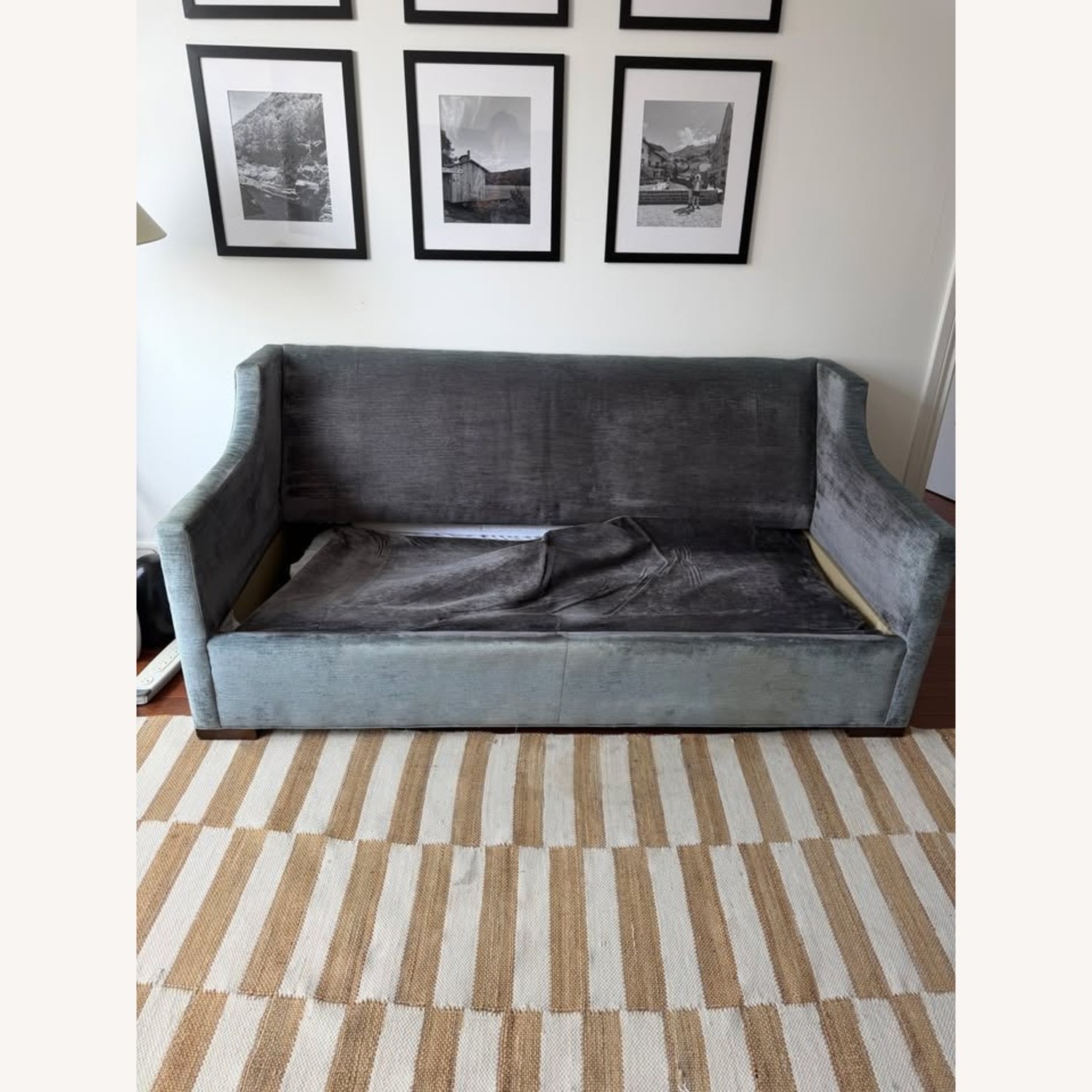 Hickory Chair Company Light Gray 2 Seater Sofa - image-11