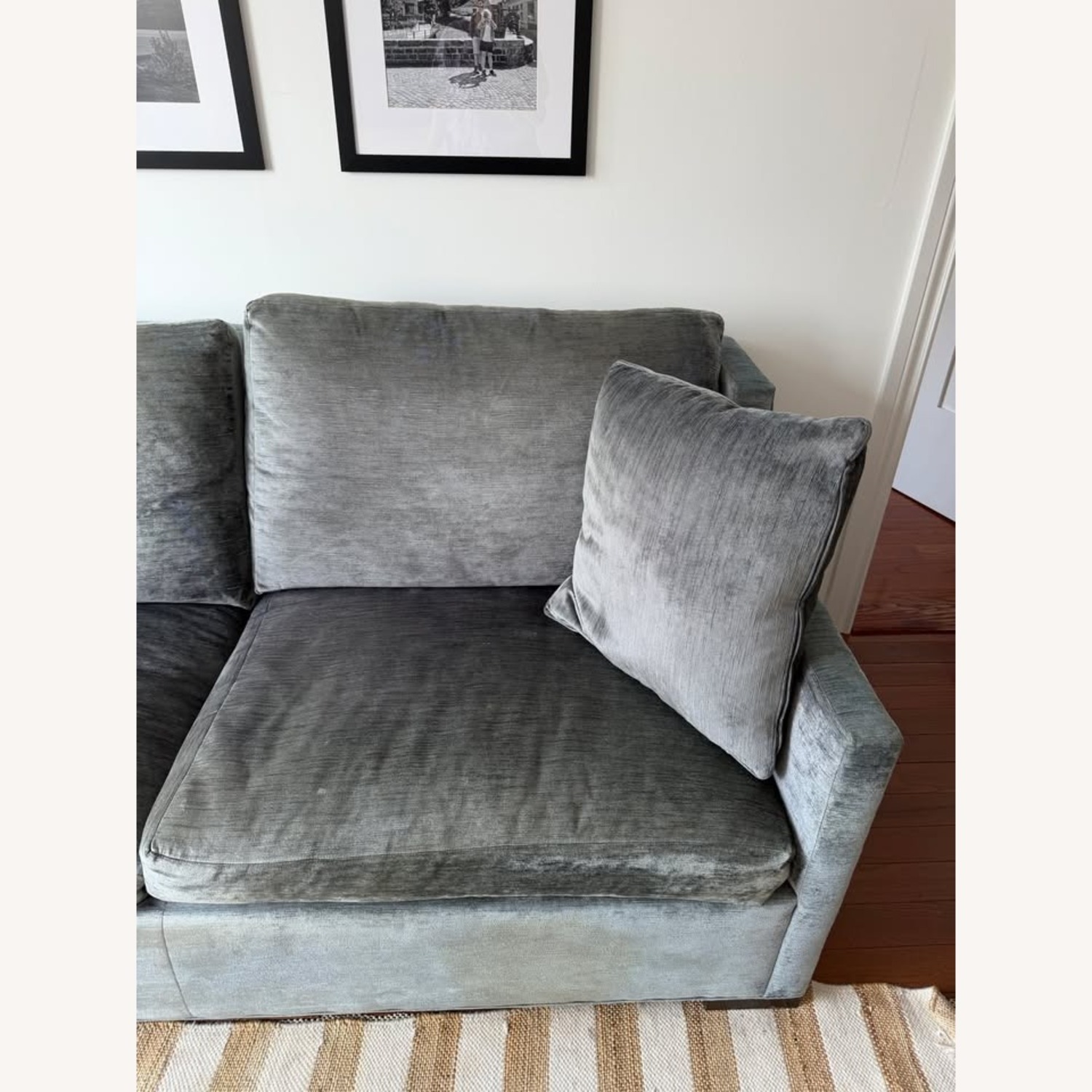 Hickory Chair Company Light Gray 2 Seater Sofa - image-3