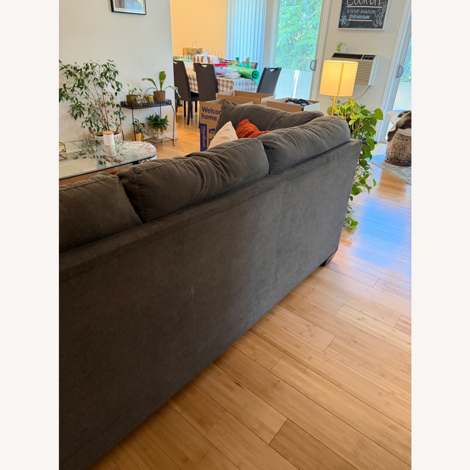 Ashley Furniture Dark Gray Fabric Sleeper Sofa - image-3