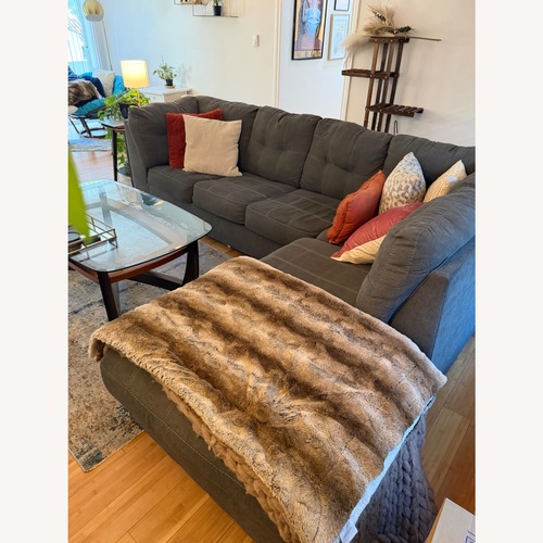 Used Ashley Furniture Dark Gray Fabric Sleeper Sofa for sale on AptDeco