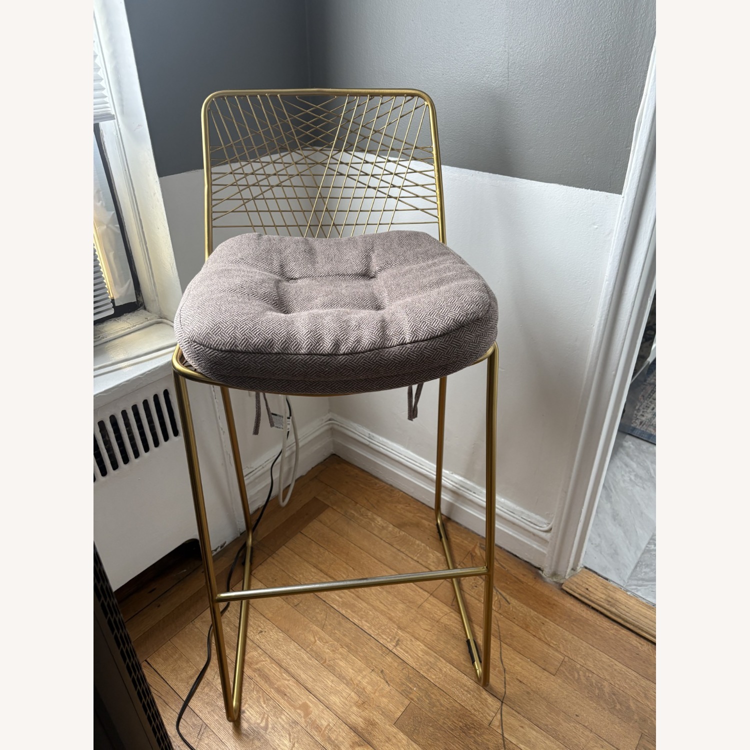 Crate & Barrel Gold Stool - image-2