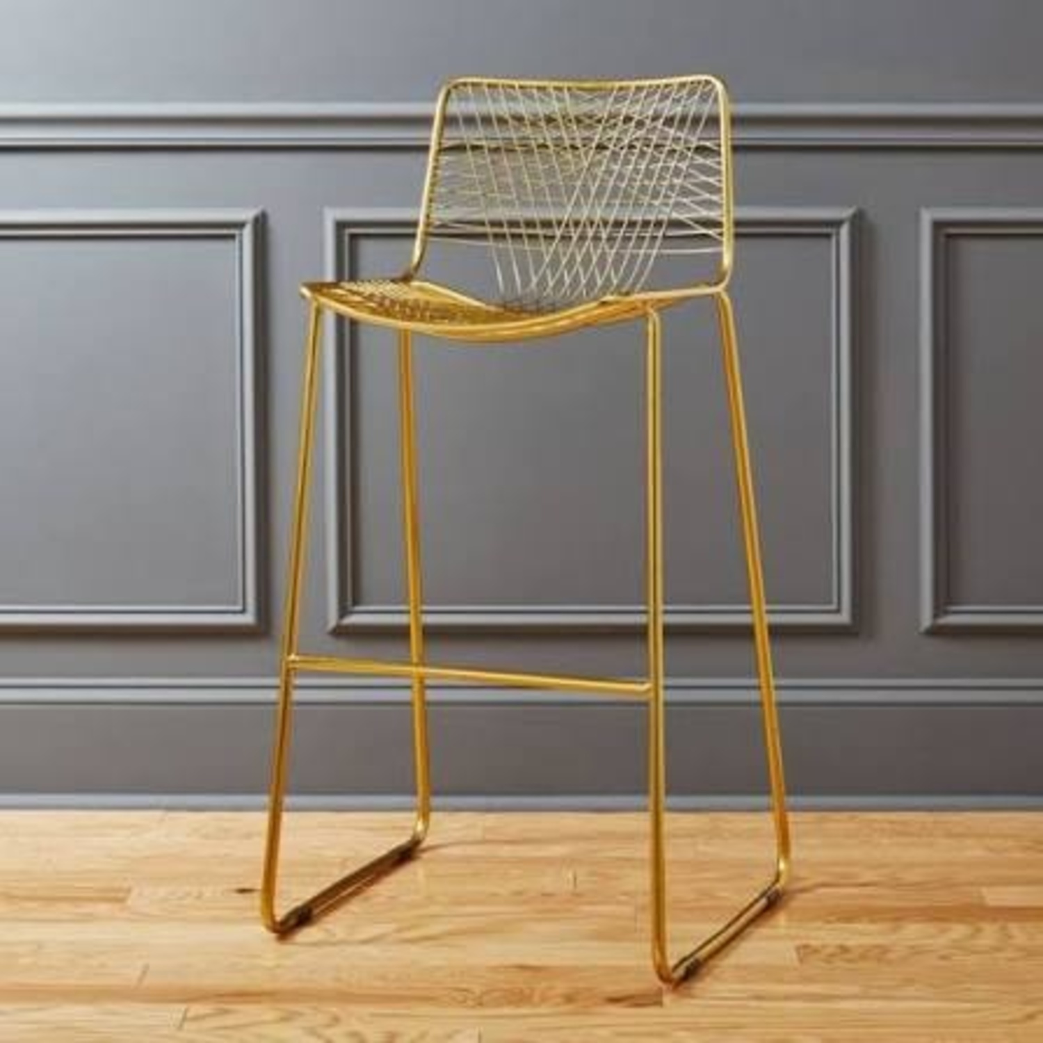 Crate & Barrel Gold Stool - image-4