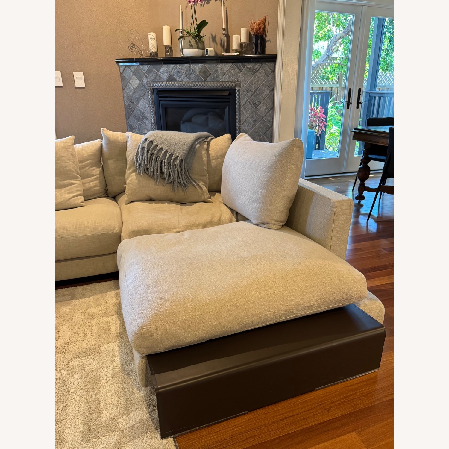 Flexform Natural Fabric 2 Piece Sectional - image-4