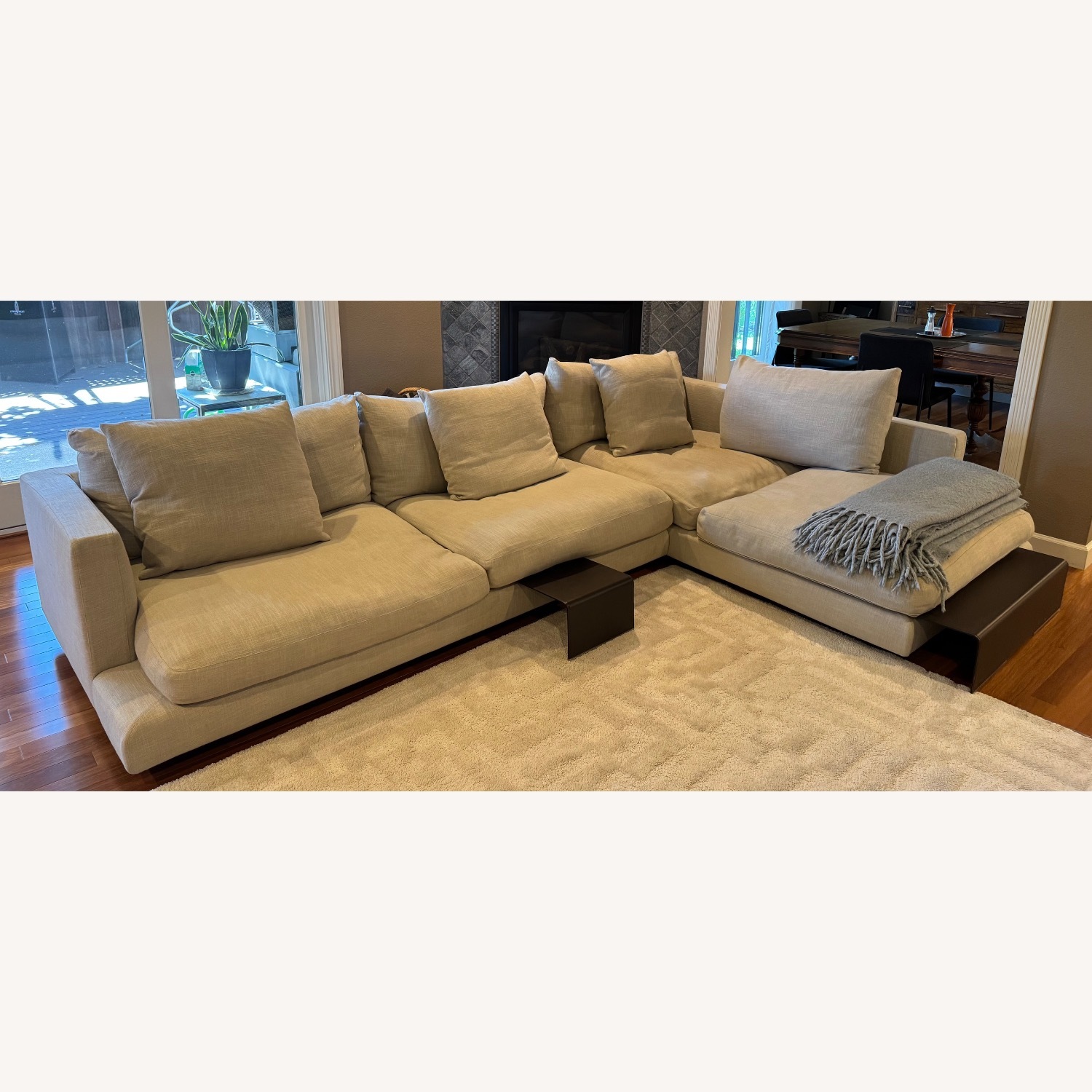 Flexform Natural Fabric 2 Piece Sectional - image-2