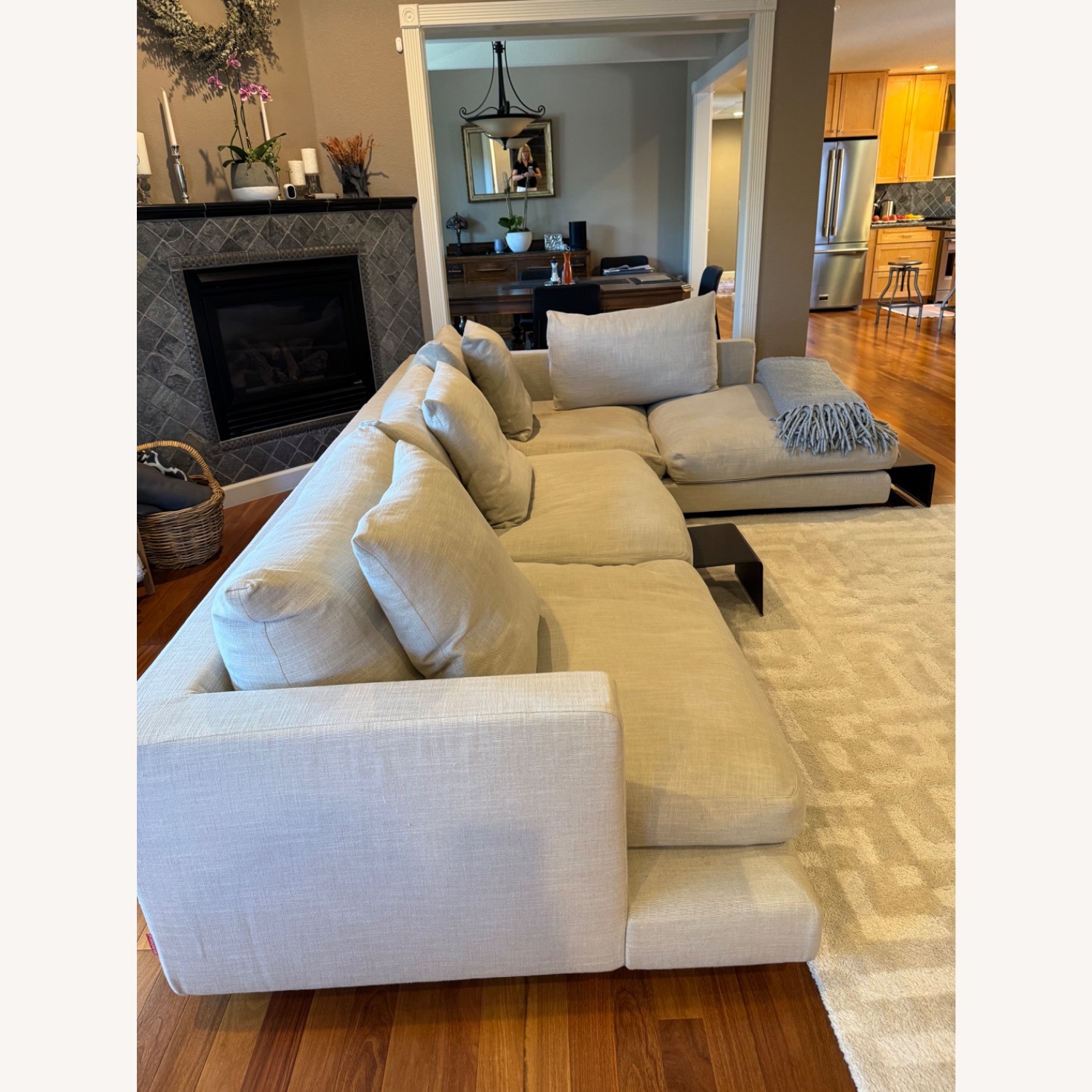 Flexform Natural Fabric 2 Piece Sectional - image-3