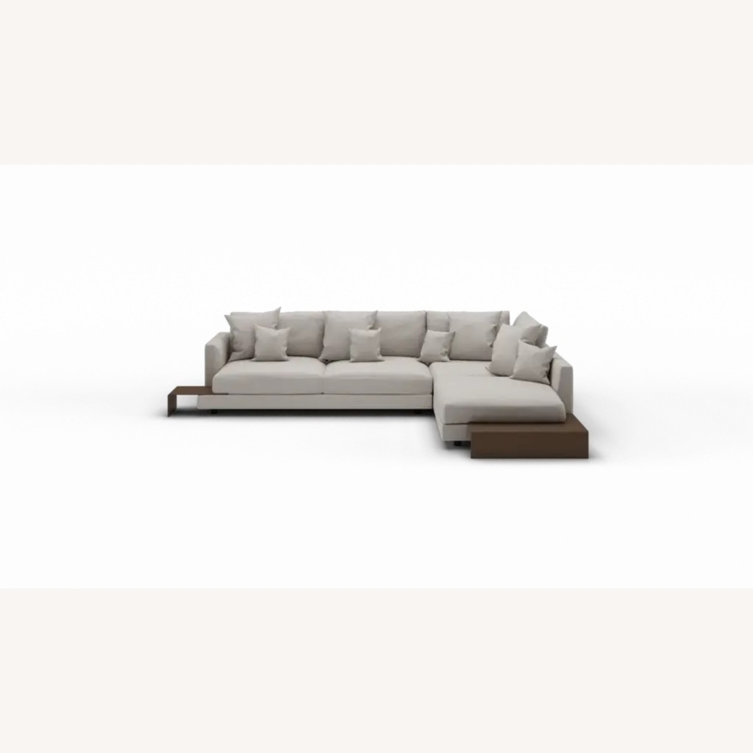 Flexform Natural Fabric 2 Piece Sectional - image-1