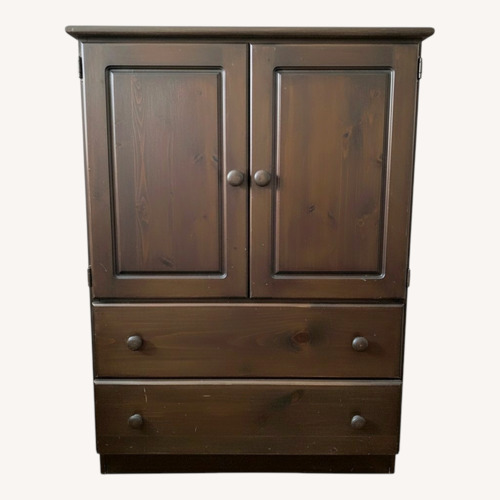 Used Shaker-Style Dark Oak Armoire /Wardrobe for sale on AptDeco