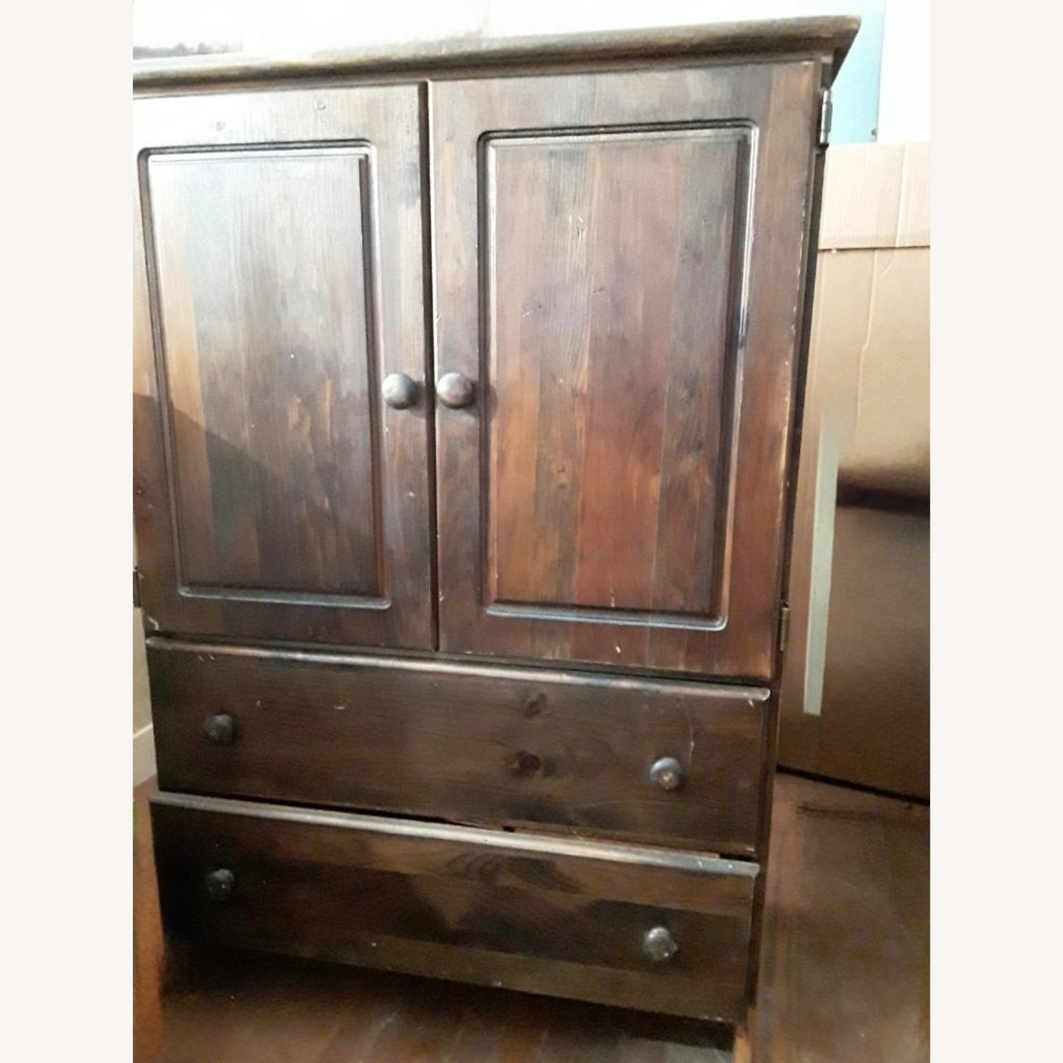 Shaker-Style Dark Oak Armoire /Wardrobe - image-1