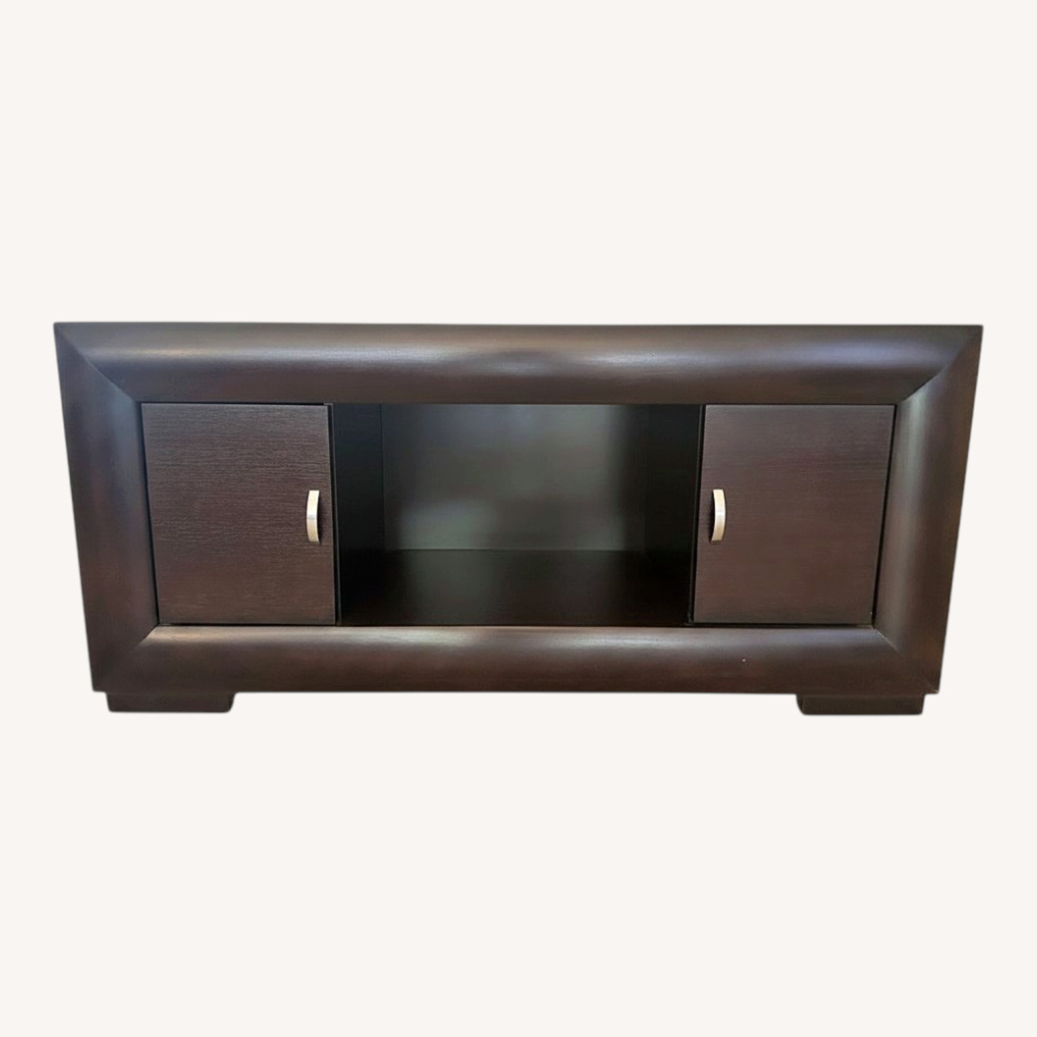 Rooms To Go Dark Brown Wood Media Storage TV Stand - image-0