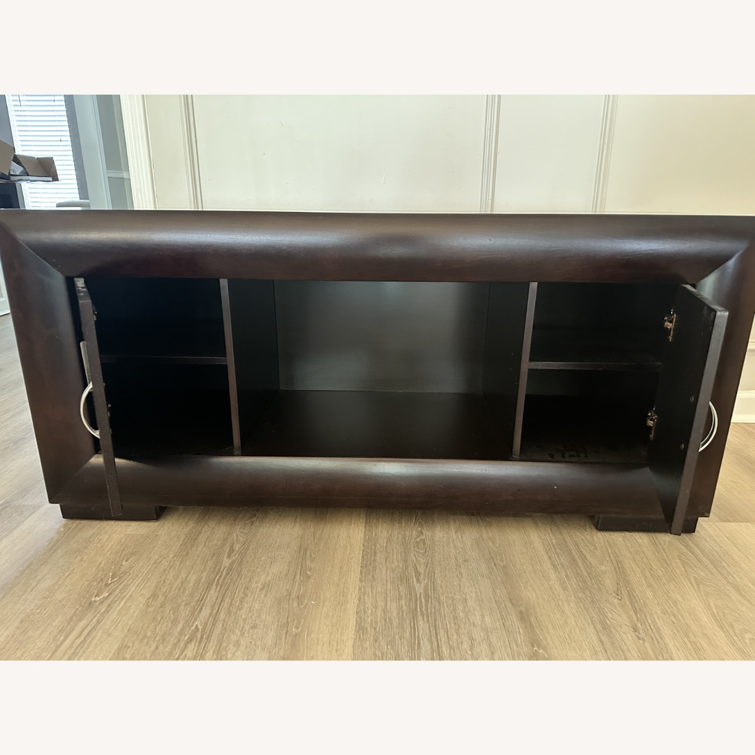 Rooms To Go Dark Brown Wood Media Storage TV Stand - image-2