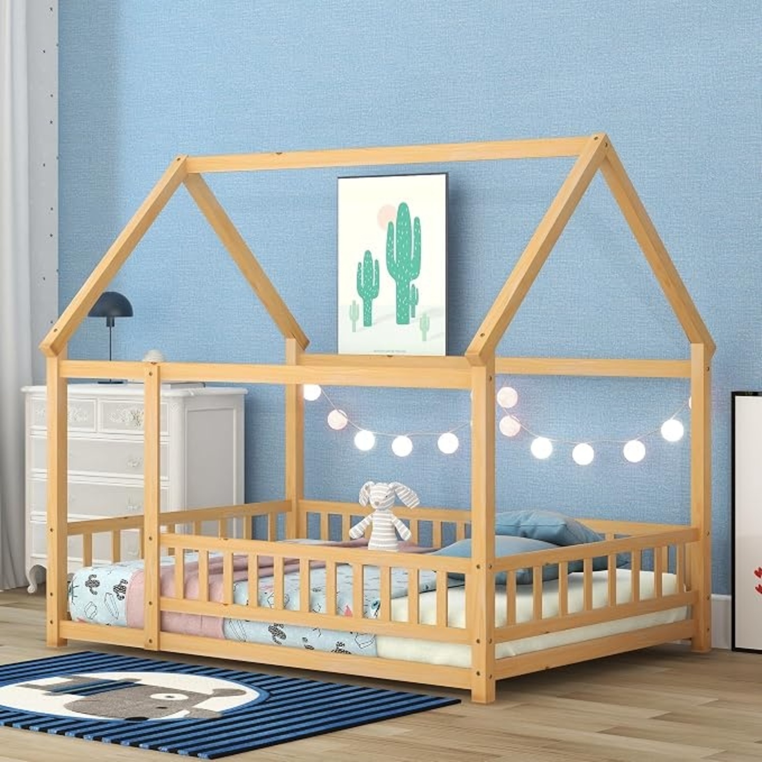 Amazon Natural Wood Full Bed frame for Kids - image-4