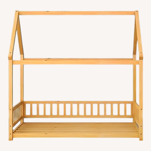 Used Amazon Natural Wood Full Bed frame for Kids for sale on AptDeco