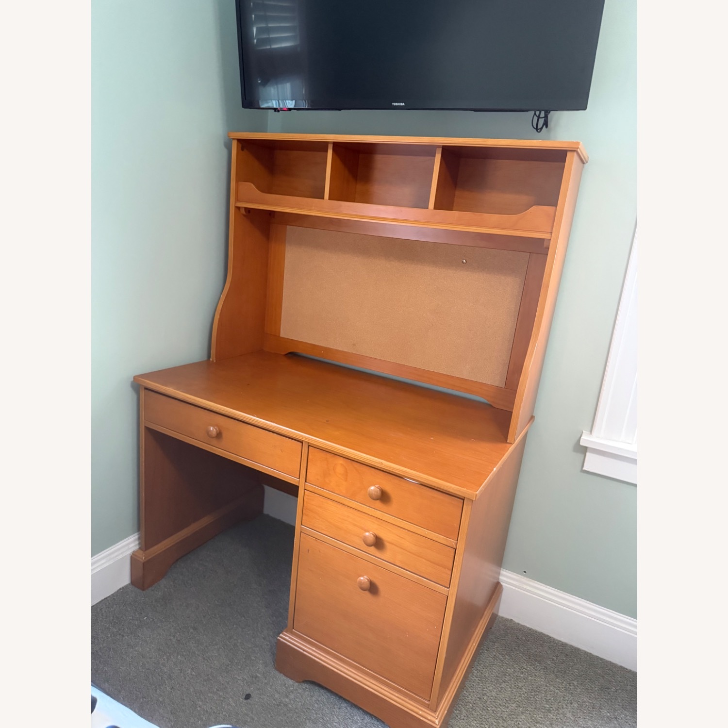 Stanley Furniture Young America Natural Wood Desk - image-2