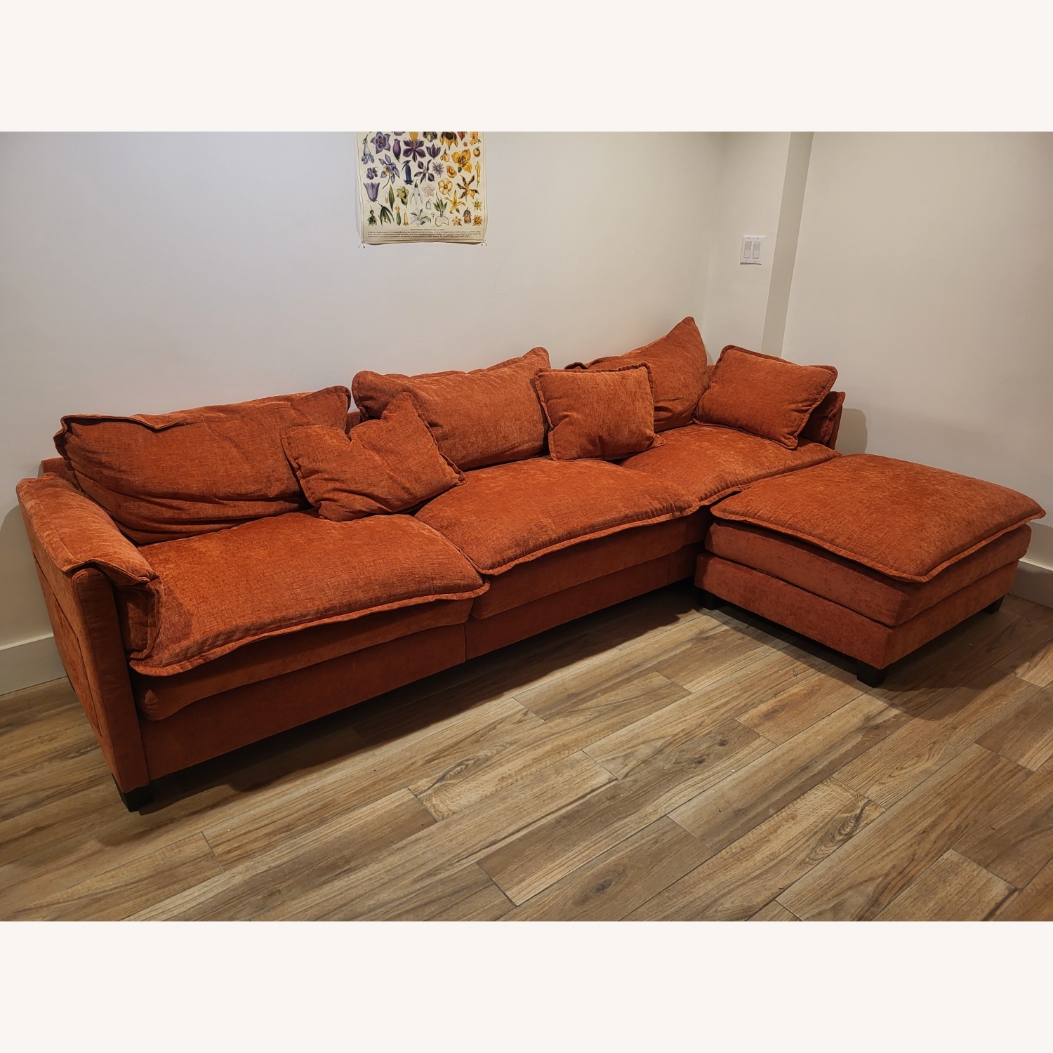 Amazon Orange Fabric 3+ Piece Sectional - image-2