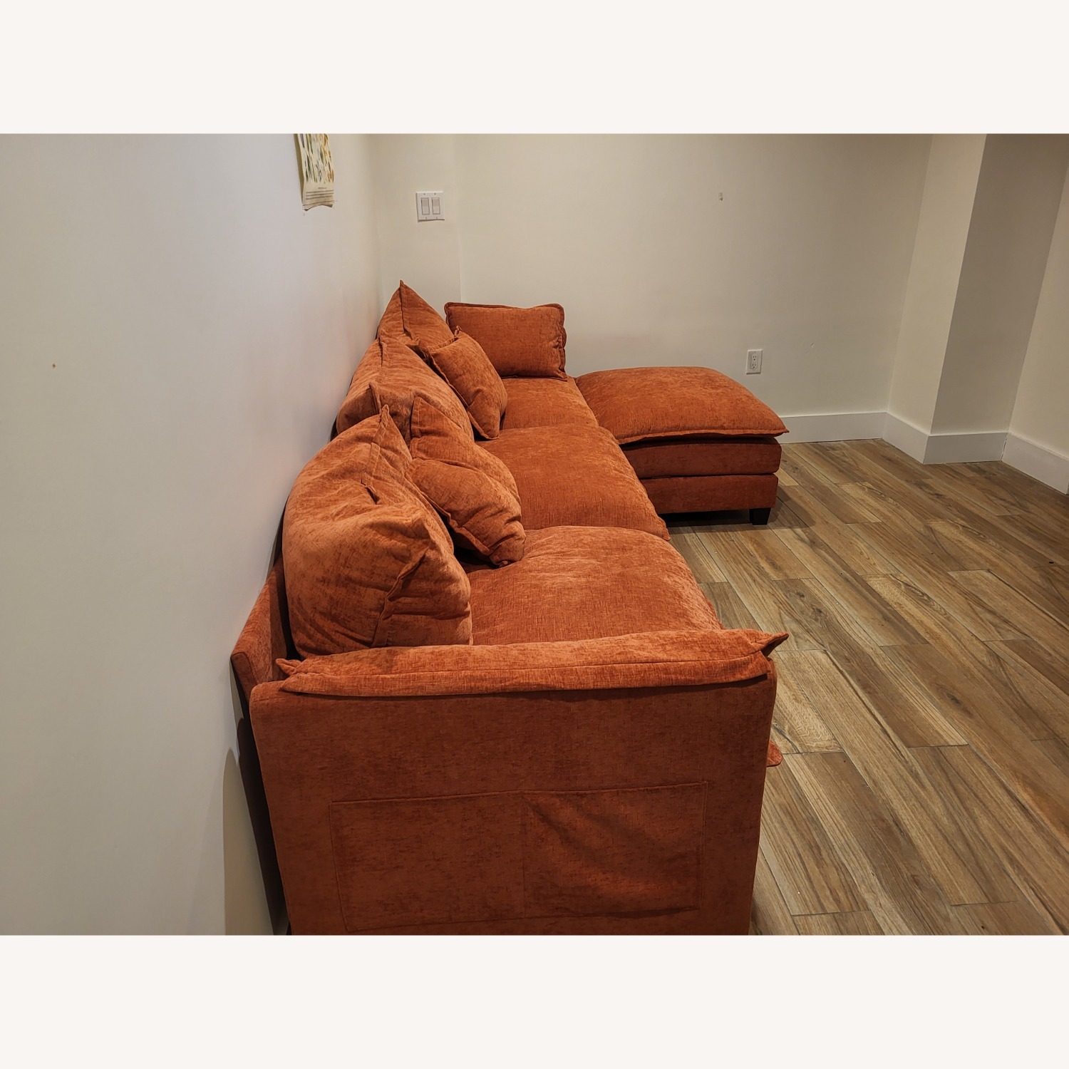 Amazon Orange Fabric 3+ Piece Sectional - image-1