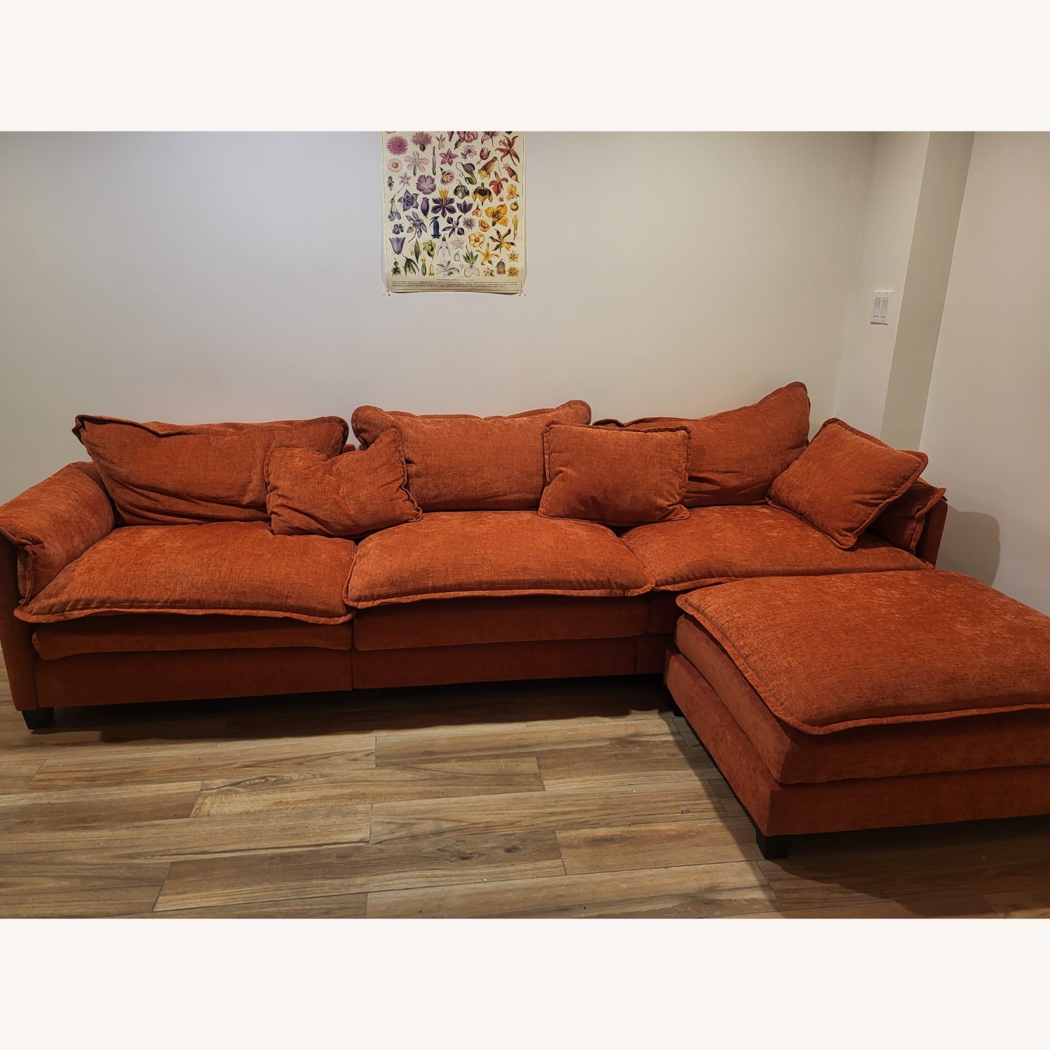 Amazon Orange Fabric 3+ Piece Sectional - image-3