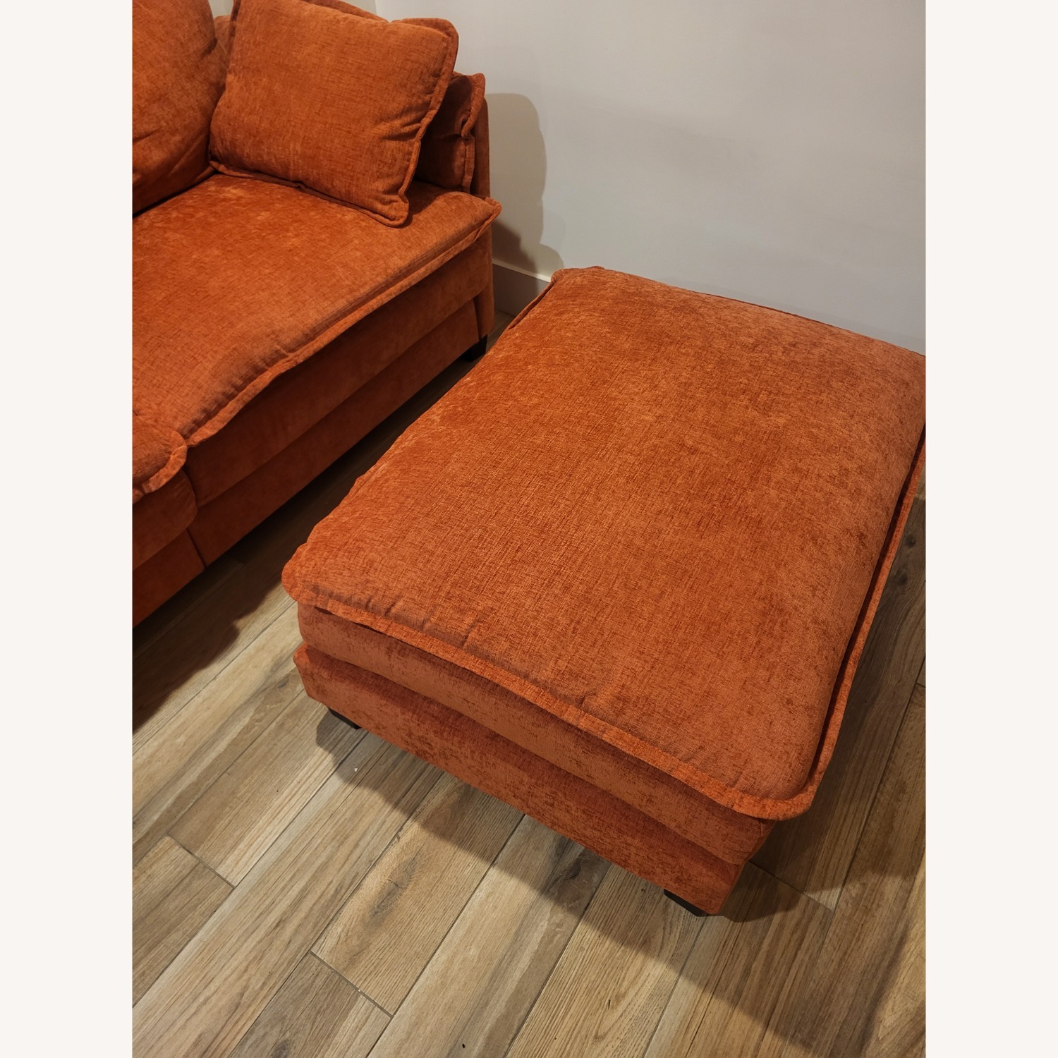 Amazon Orange Fabric 3+ Piece Sectional - image-4