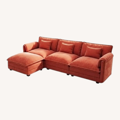 Used Amazon Orange Fabric 3+ Piece Sectional for sale on AptDeco