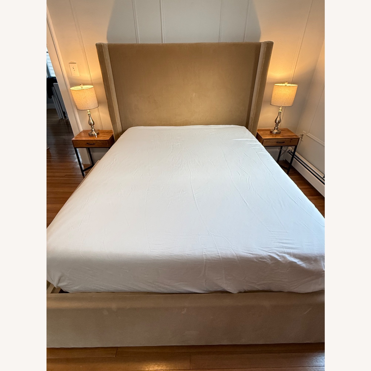 Crate & Barrel Queen Upholstered Bed w Storage - image-5