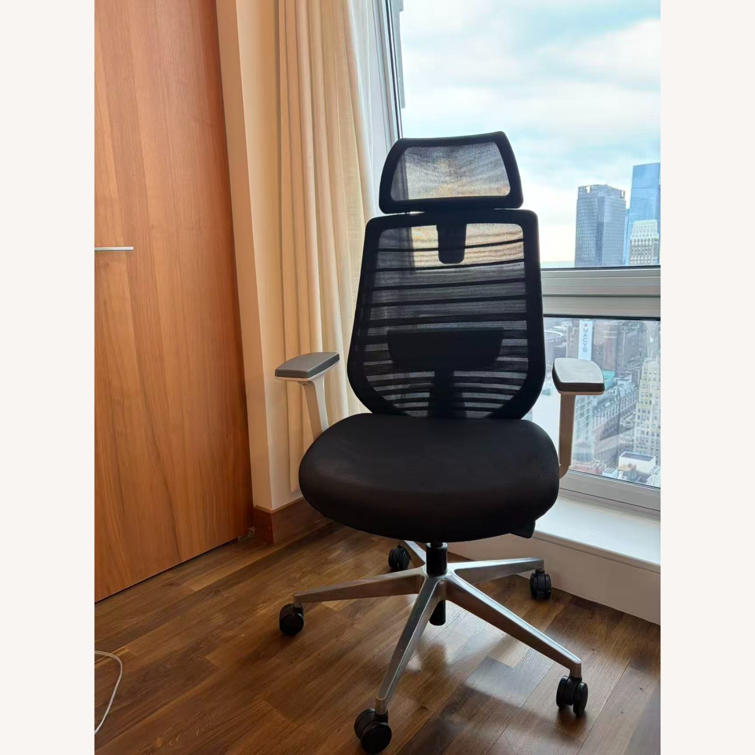 Branch Black Ergonomic Chair with Headrest - image-1