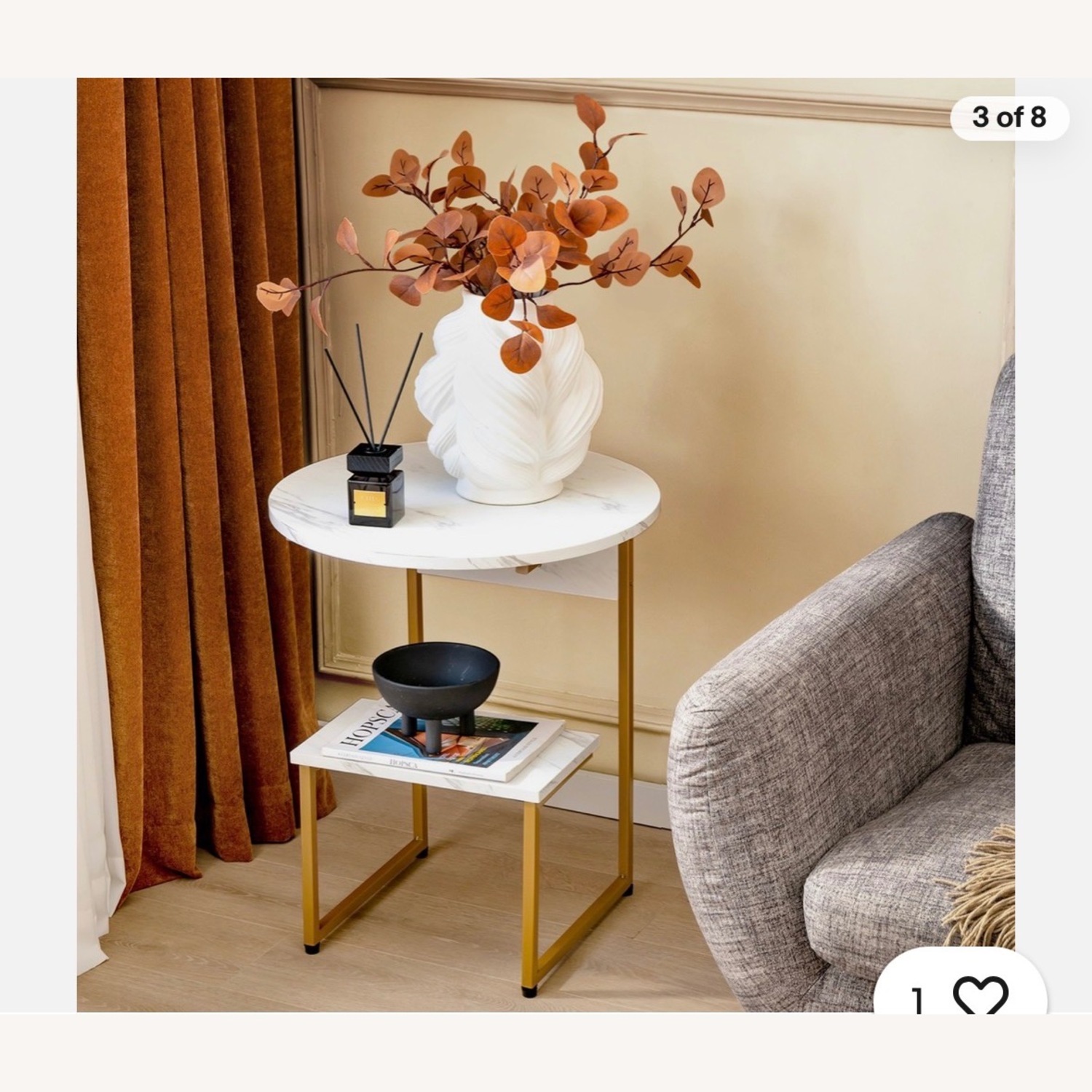 Amazon White Marble Side Tables - image-5