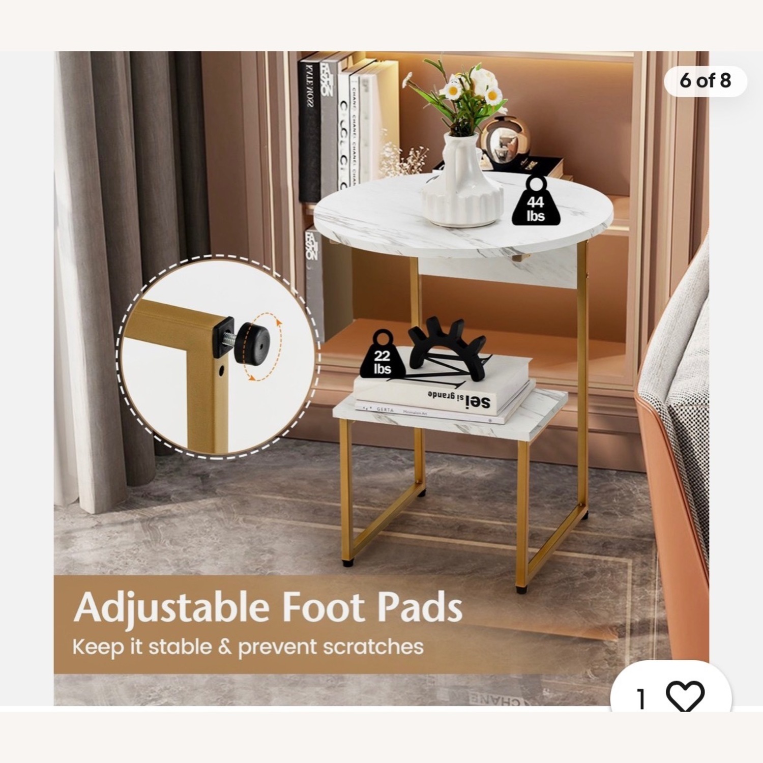 Amazon White Marble Side Tables - image-3