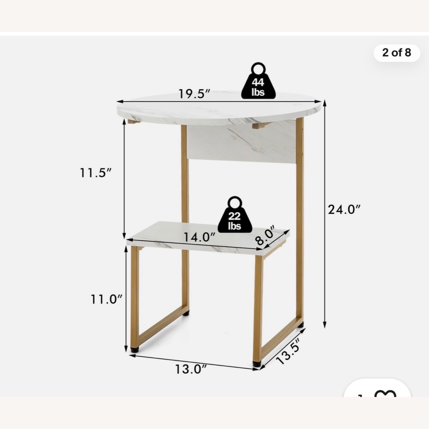 Amazon White Marble Side Tables - image-6