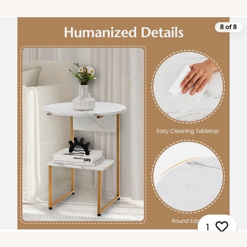 Used Amazon White Marble Side Tables for sale on AptDeco