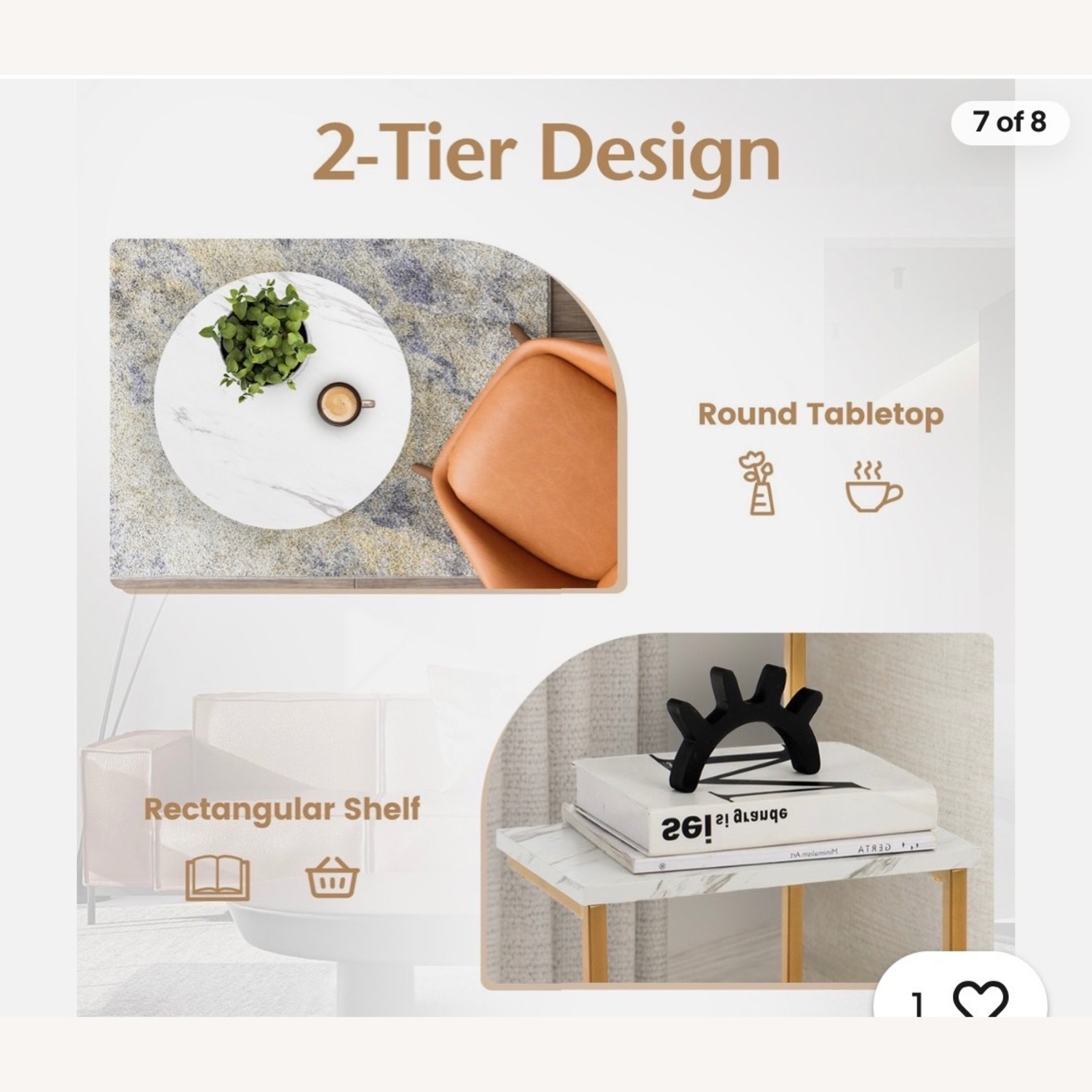 Amazon White Marble Side Tables - image-2