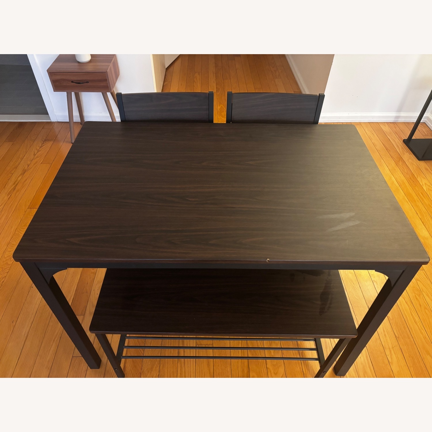 Dark Brown Wood Dining Set - image-1