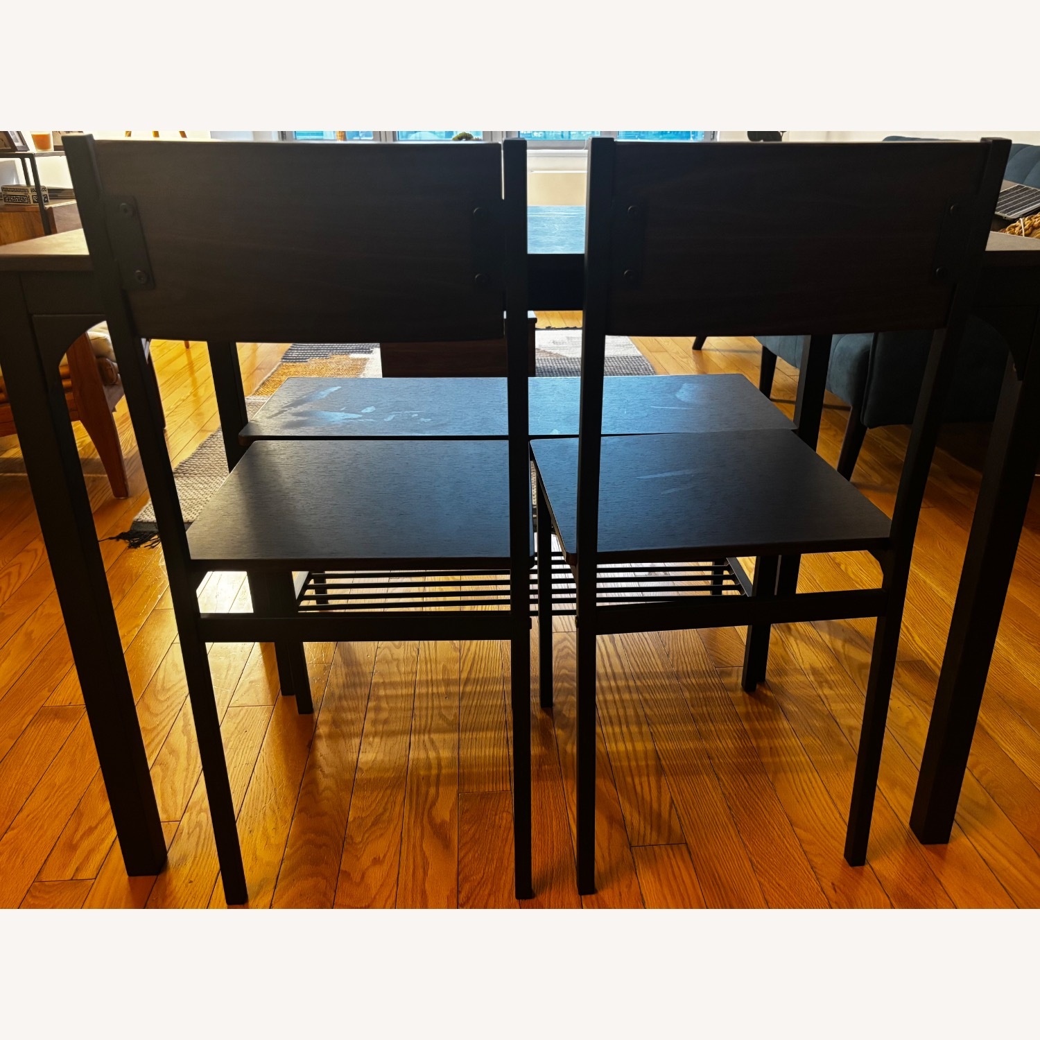 Dark Brown Wood Dining Set - image-3